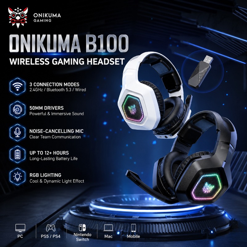 Gaming Console In Amazon - Bezprzewodowy zestaw słuchawkowy do gier ONIKUMA