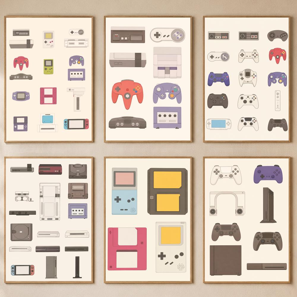Gaming Console Cafe - Plakat z motywem konsoli do gier