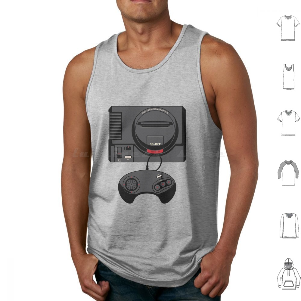 Gaming Console Genesis - Retro Czarne Koszulki Bez Rękawów z