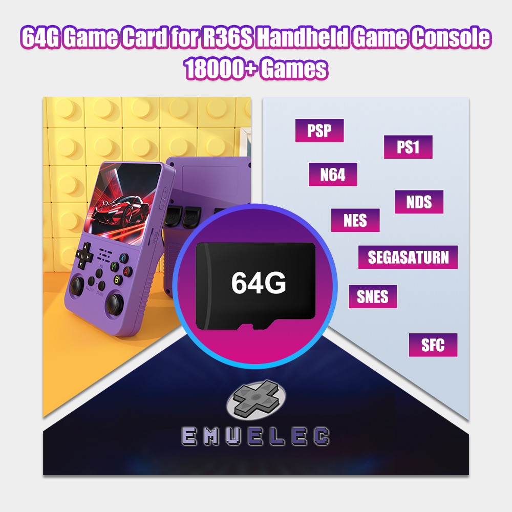 Gaming Console R36S - Karta TF 64G do konsoli retro