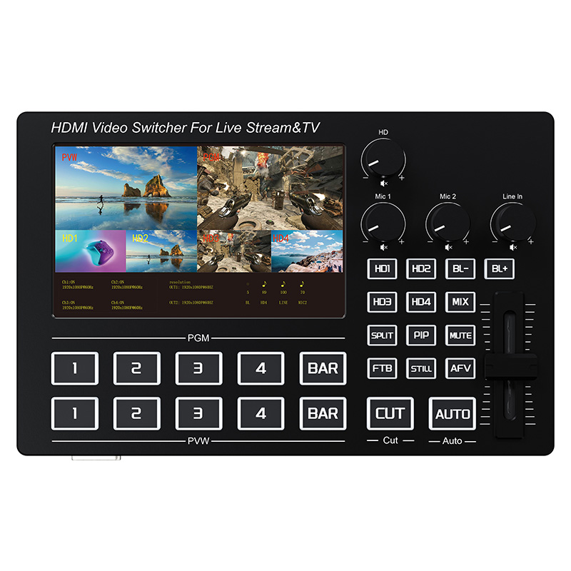 Gaming Console Box - Mikser wideo 1080P z 4 kanałami