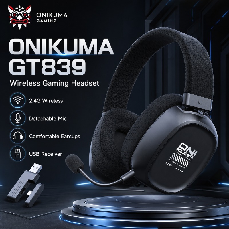 Gaming Console Apple - ONIKUMA GT839 Bezprzewodowe słuchawki gamingowe 2.4G