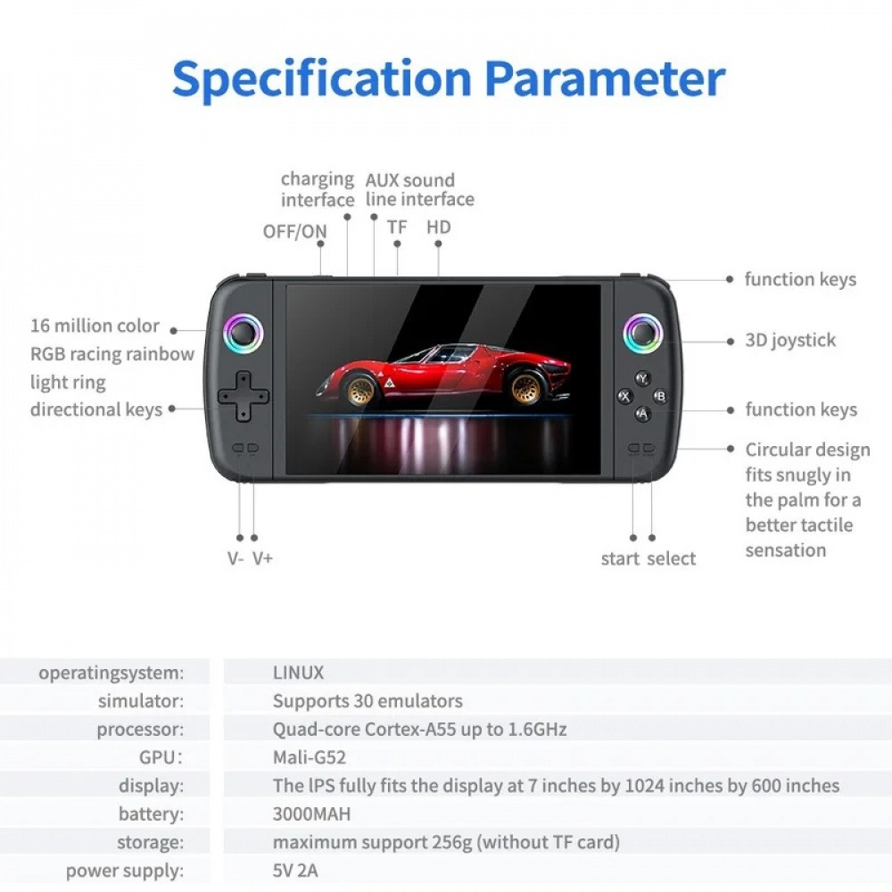 M27 7-calowy ekran IPS, przeno – Q21 Gaming Console recenzja i cena